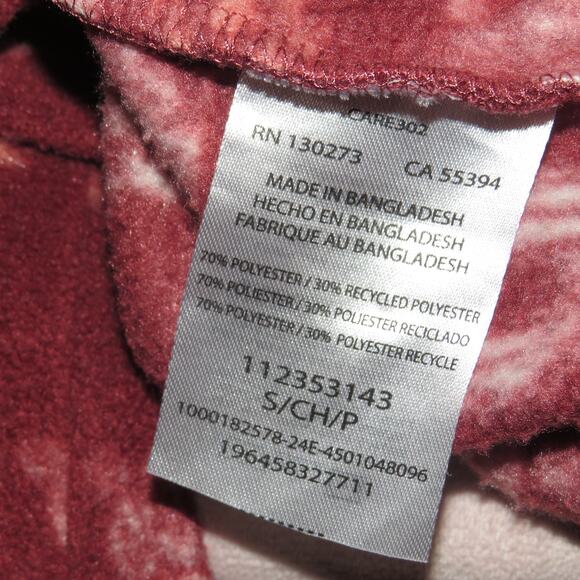 Wrangler Red Southwest Cactus Print Hooded Girls Fleece Pullover - Picture 6 of 7